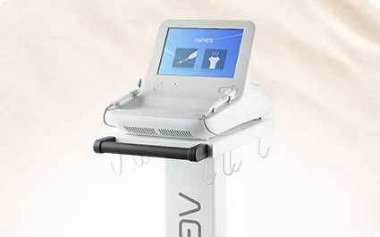 Laser treatment cart with monitor at Dear Clinic